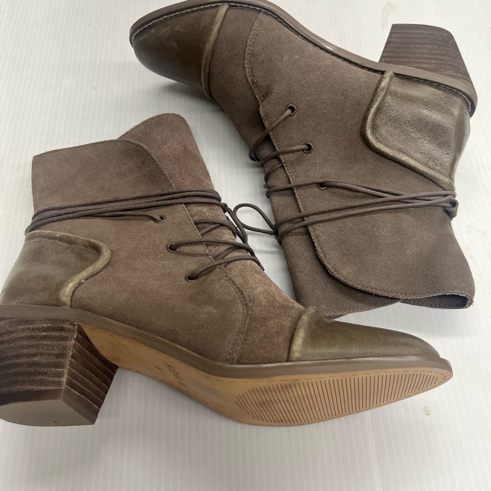 Kelsi Dagger Taupe and Olive Ankle Boots